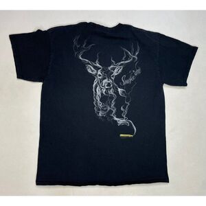 Buck Wear Deer Smoke Em 2011 Graphic T-shirt Men Large Black Short Sleeve